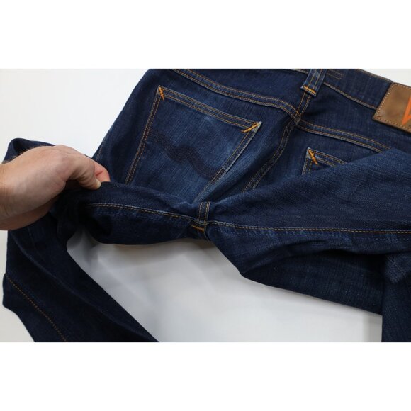 Nudie Jeans Co Mens 30x26 Distressed Average Joe Organic Cotton Button Fly Jeans - Picture 12 of 16